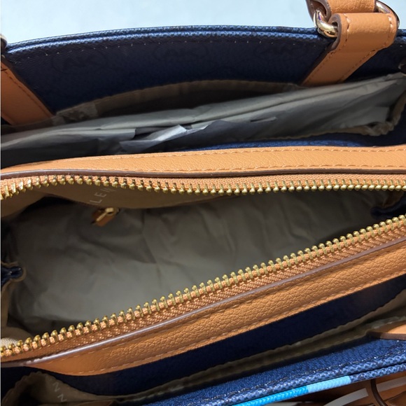 Anne Klein Navy and Tan Satchel - Picture 13 of 14